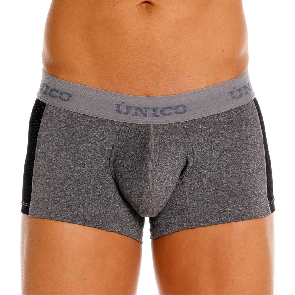 Unico 26020100121 Brio Male Power Up Your Everyday Trunks Gray  Plus Sizes