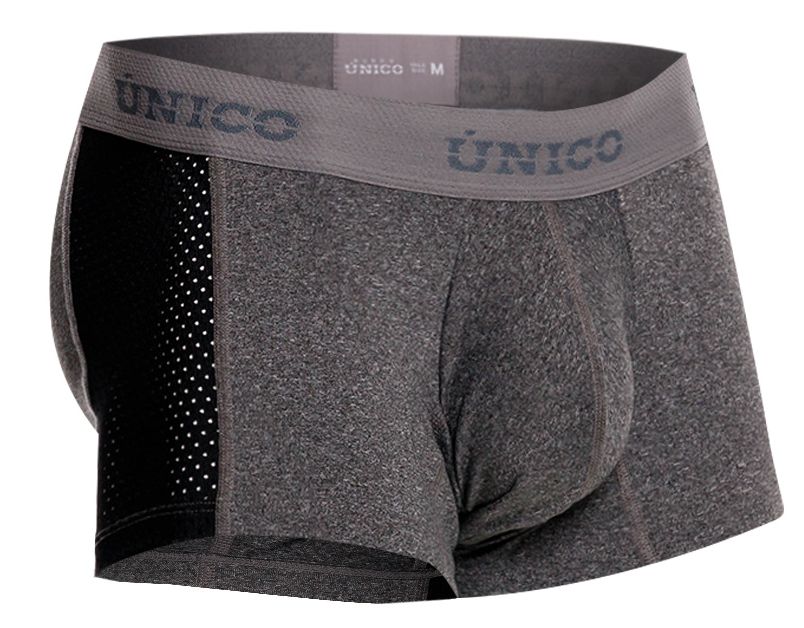 Unico 26020100121 Brio Male Power Up Your Everyday Trunks Gray  Plus Sizes