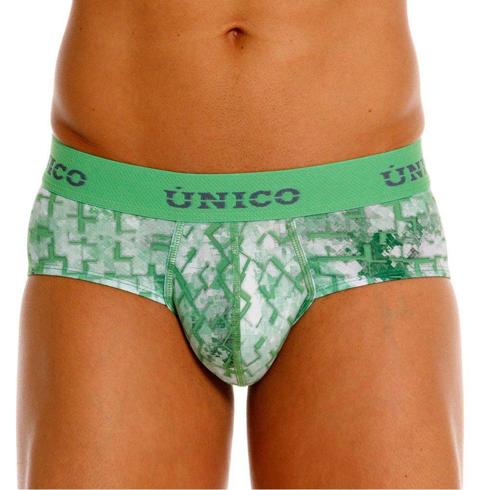 Unico 26020101102 Piramide Mens Modern Edge Briefs Green