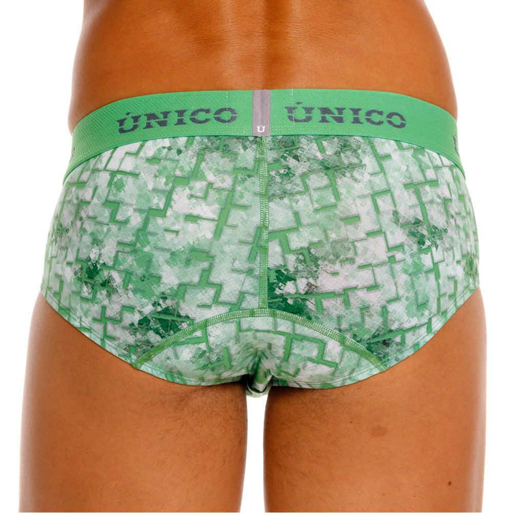 Unico 26020101102 Piramide Mens Modern Edge Briefs Green