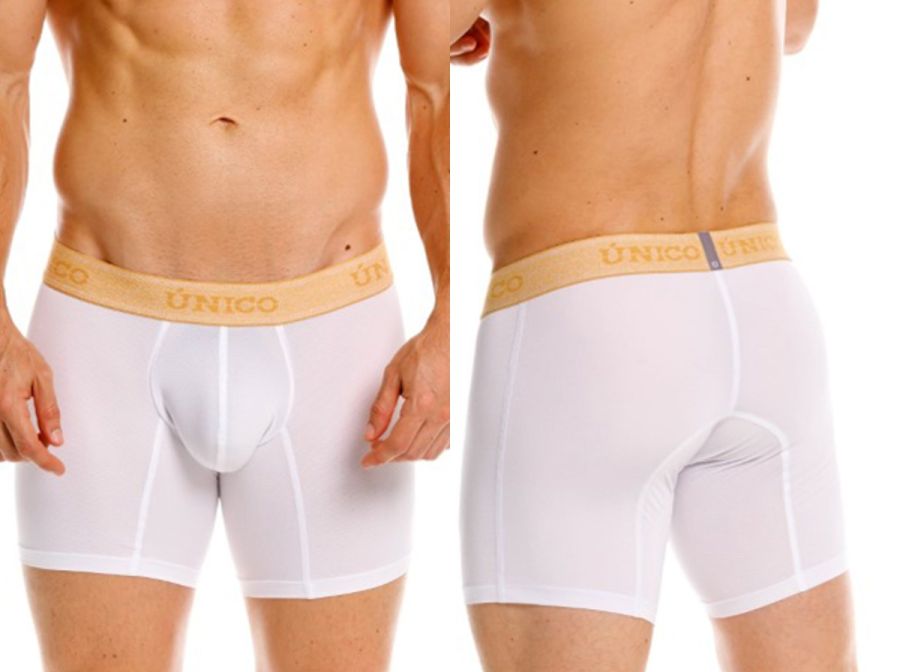 Unico 26040100225 Amber Boxer Briefs - Premium Comfort and Sophistication White Plus Sizes
