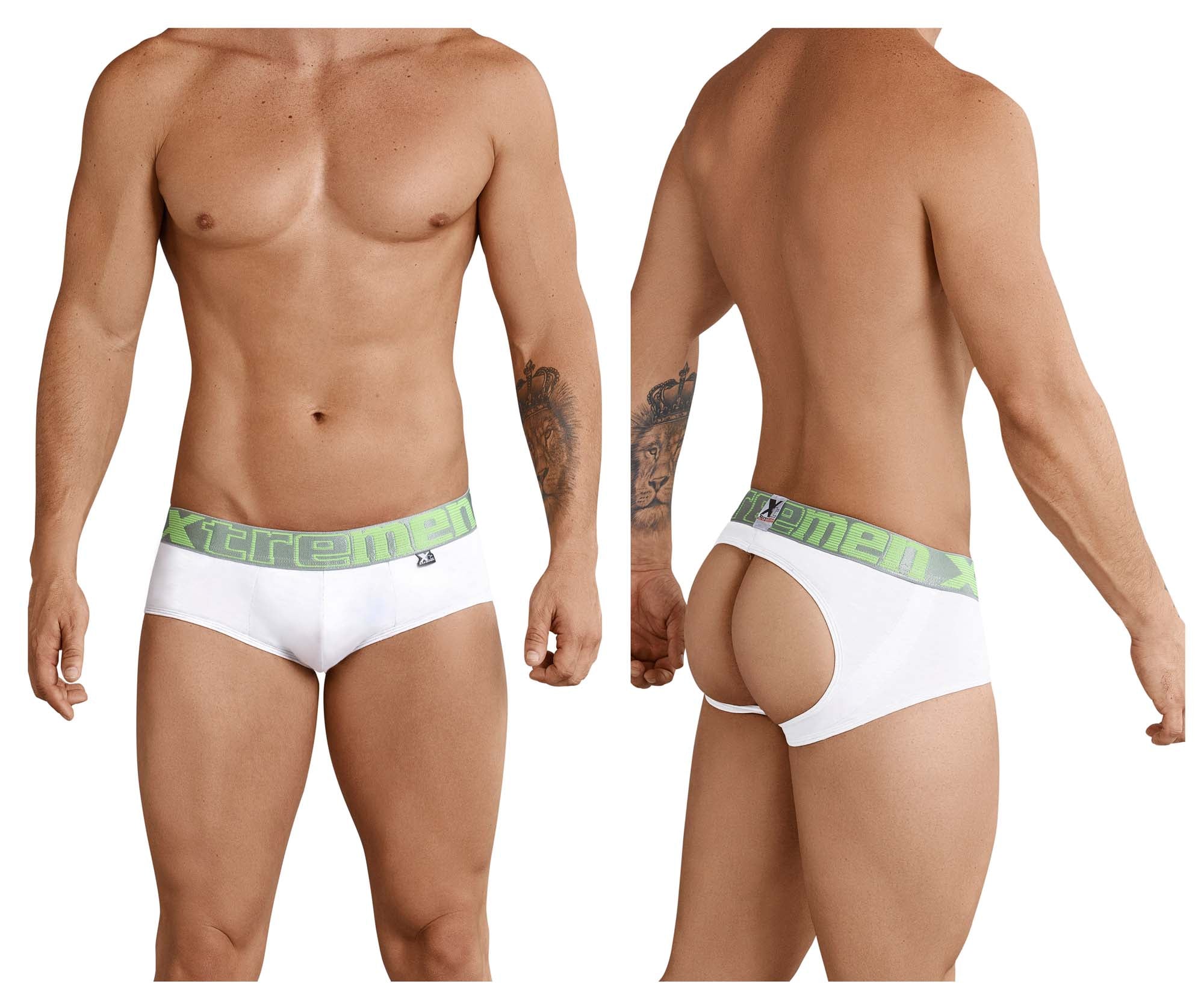 Xtremen 91032 Butt lifter Jockstrap White-Silver