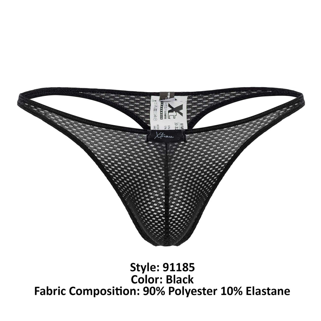 Xtremen 91185 Mesh Thongs Black