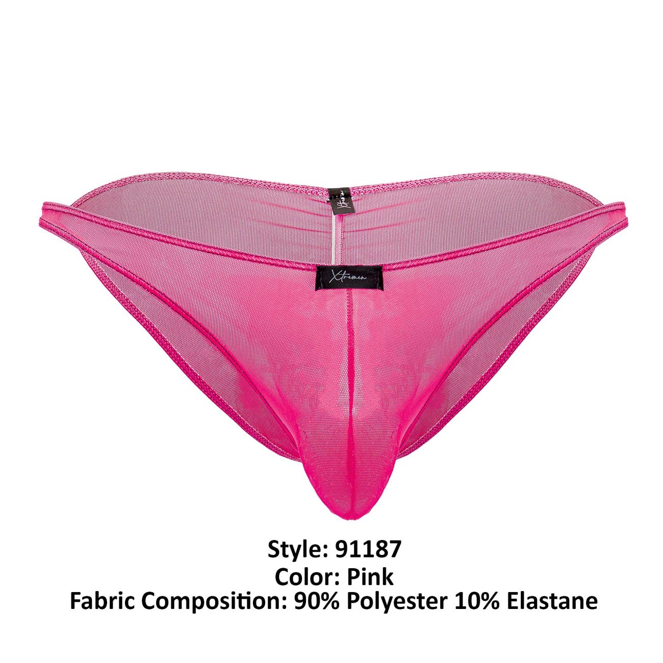 Xtremen 91187 Tulle Mesh Bikini Pink