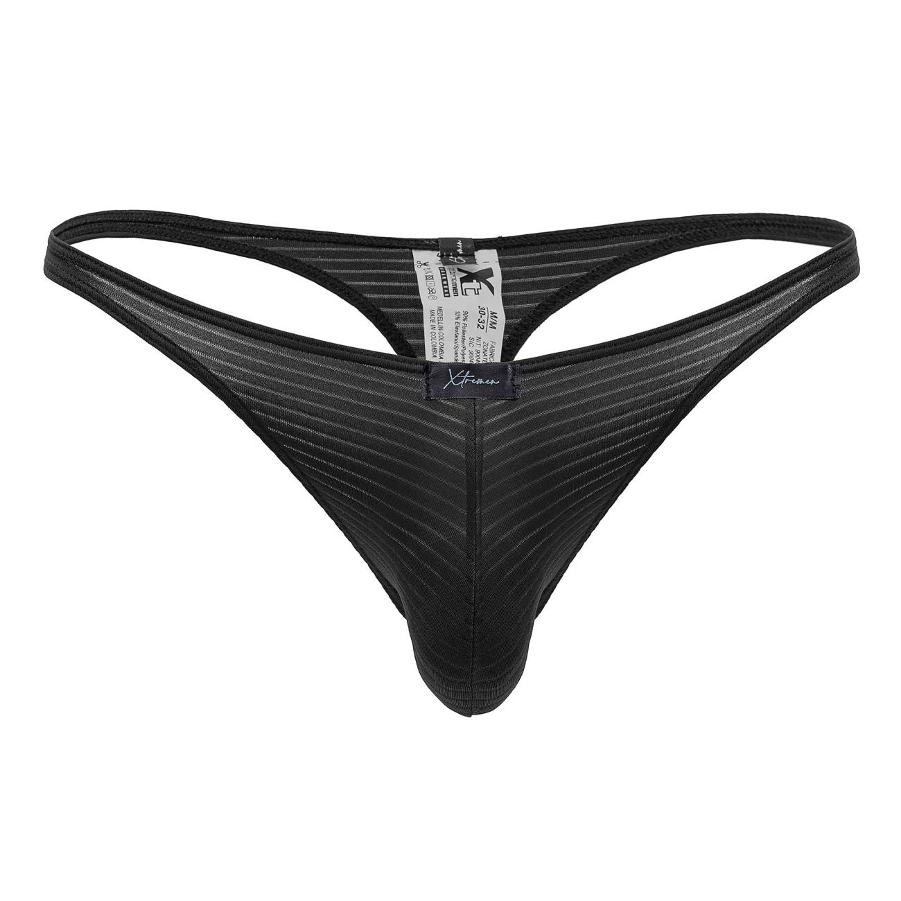 Xtremen 91198 Jacquard Thongs Dark Black