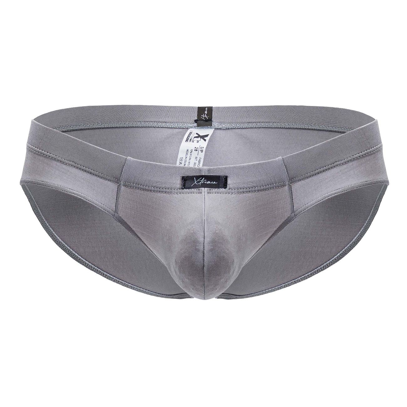 Xtremen 91218 Mens Pastel Coloured Microfiber Briefs Gray