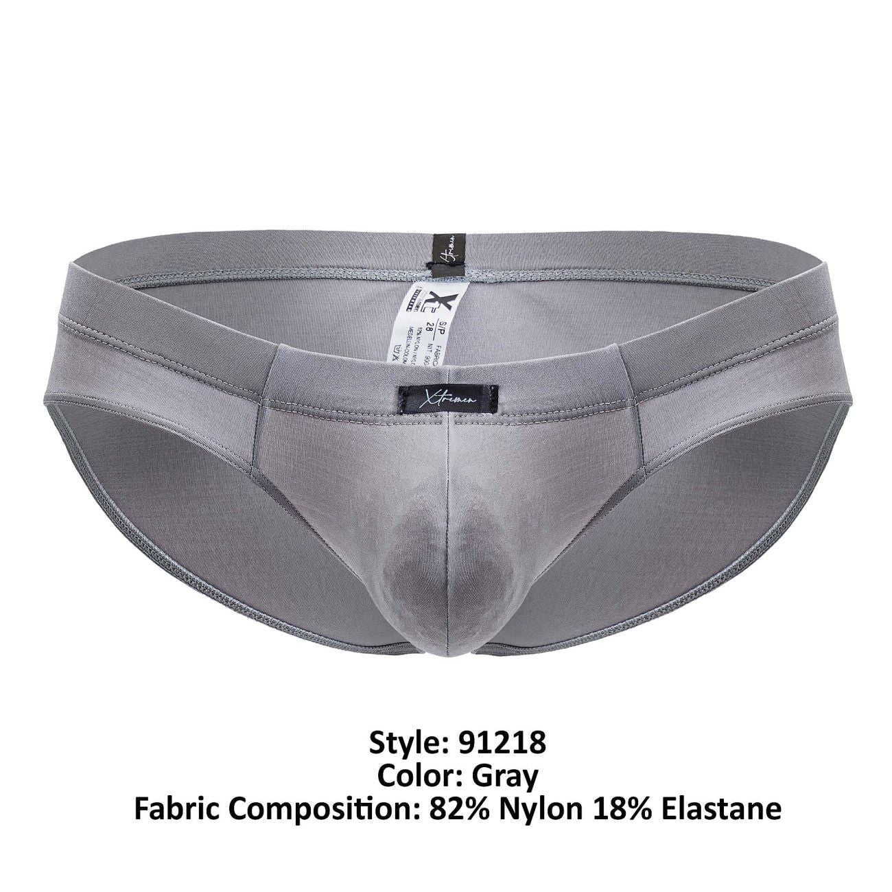Xtremen 91218 Mens Pastel Coloured Microfiber Briefs Gray