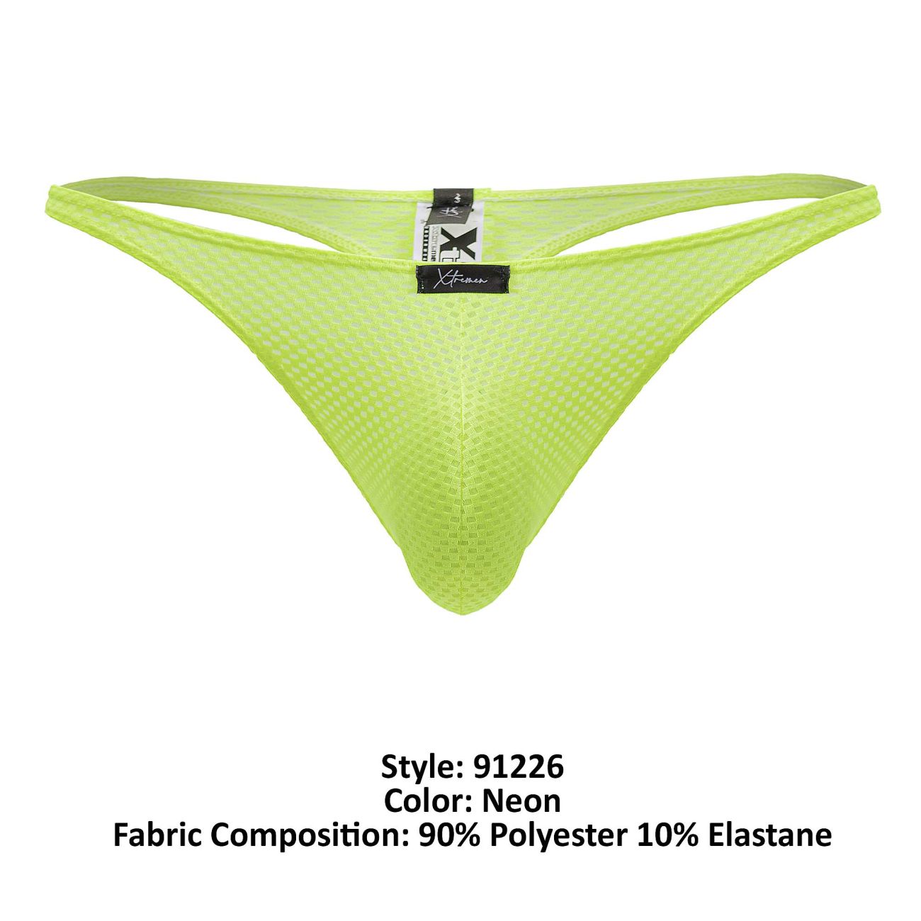 Xtremen 91226 Mens Soft Microfiber Thongs Neon Green