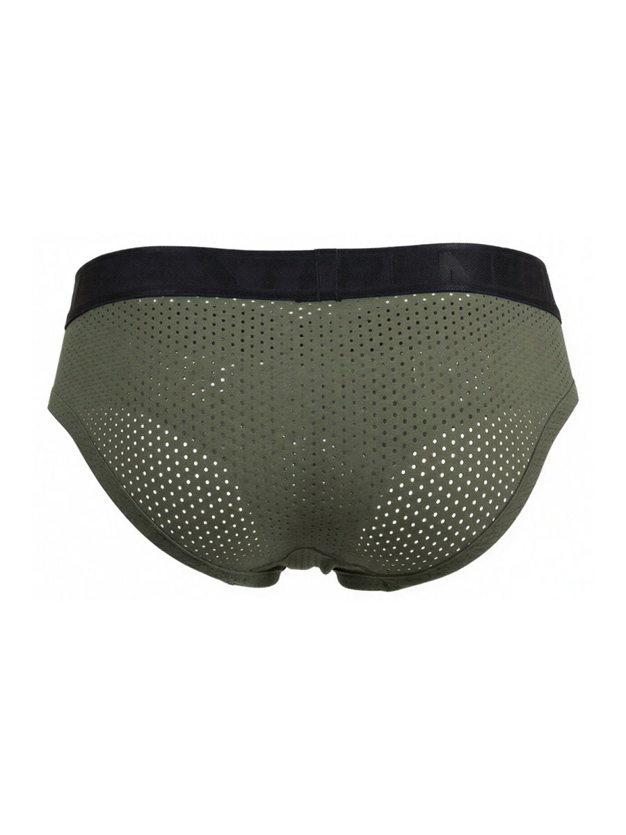 Xtremen 91250 XTREMEN Mens Athletic Performance Mesh Briefs Military Green