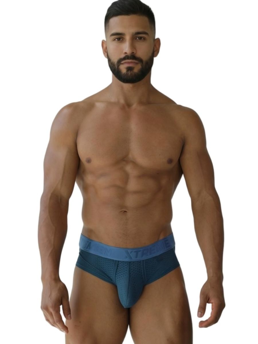 Xtremen 91250 XTREMEN Mens Athletic Performance Mesh Briefs Petrol