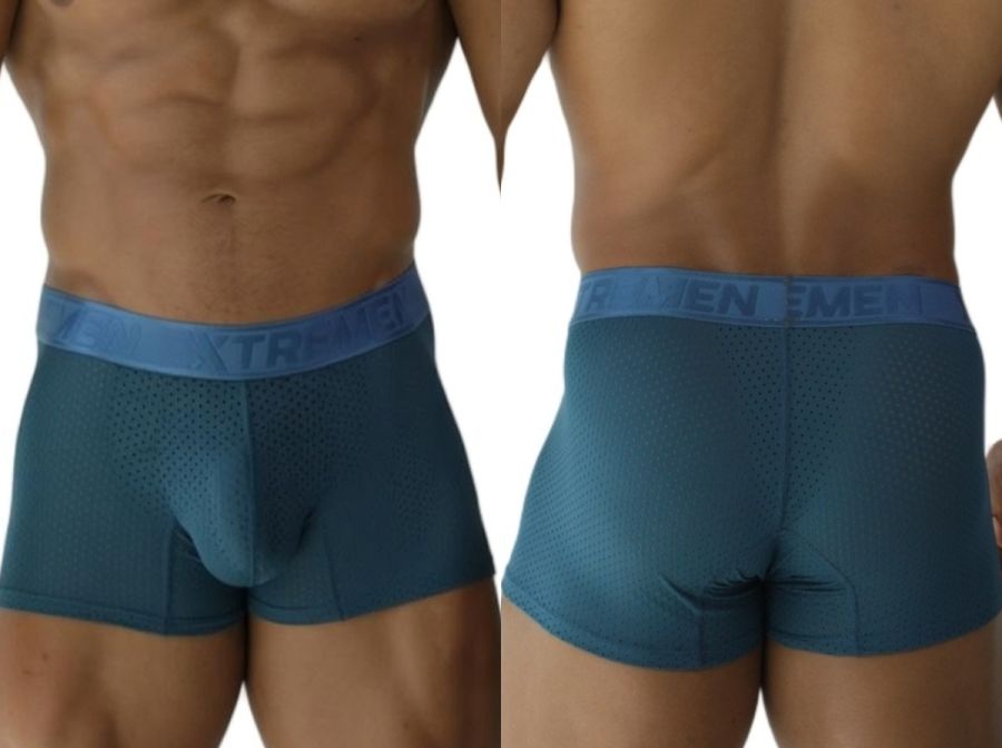 Xtremen 91251 Xtremen Mens Micro-Perforated High Performance Boxer Briefs Petrol