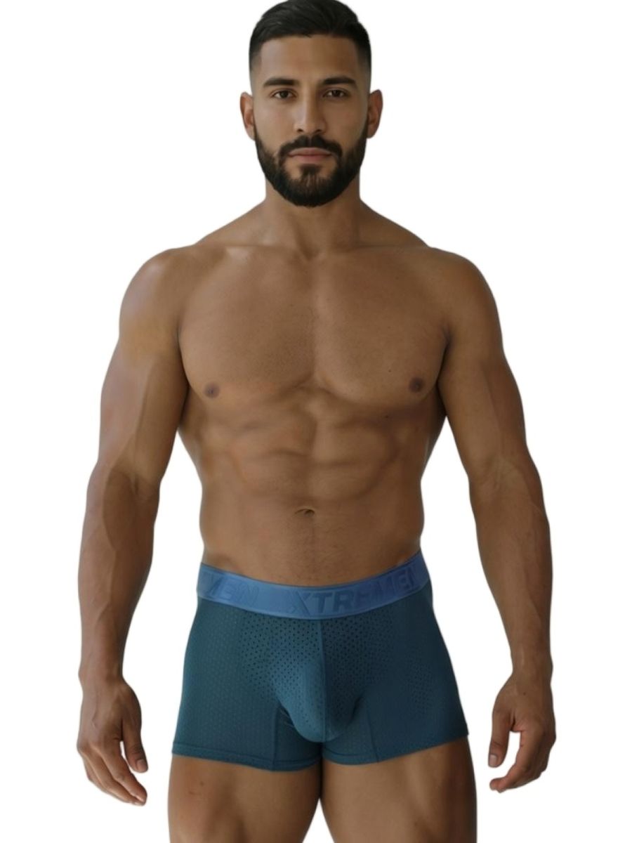 Xtremen 91251 Xtremen Mens Micro-Perforated High Performance Boxer Briefs Petrol