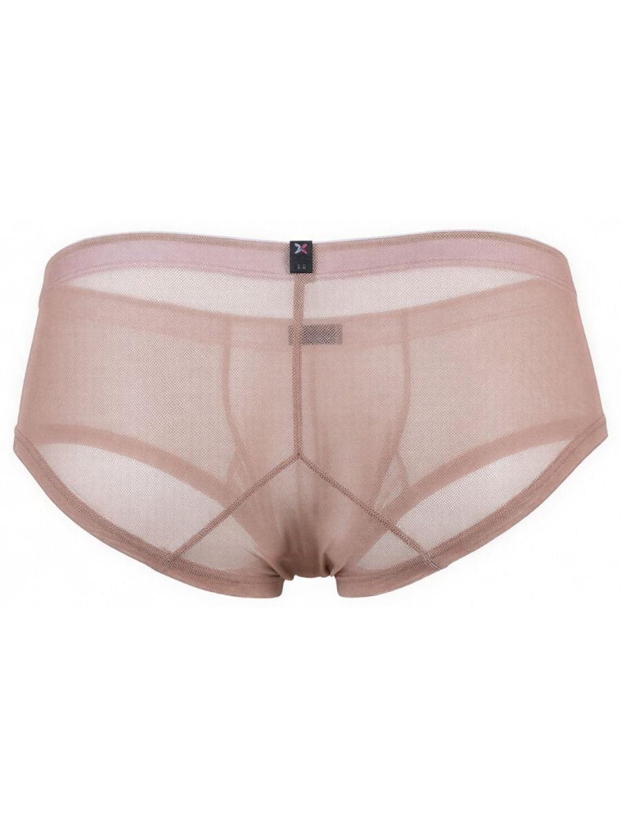Xtremen 91263 Mens Sheer See-through Microfiber Mesh Briefs Brown