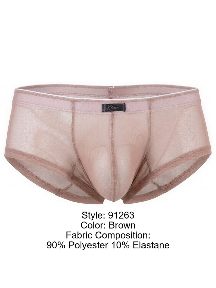 Xtremen 91263 Mens Sheer See-through Microfiber Mesh Briefs Brown