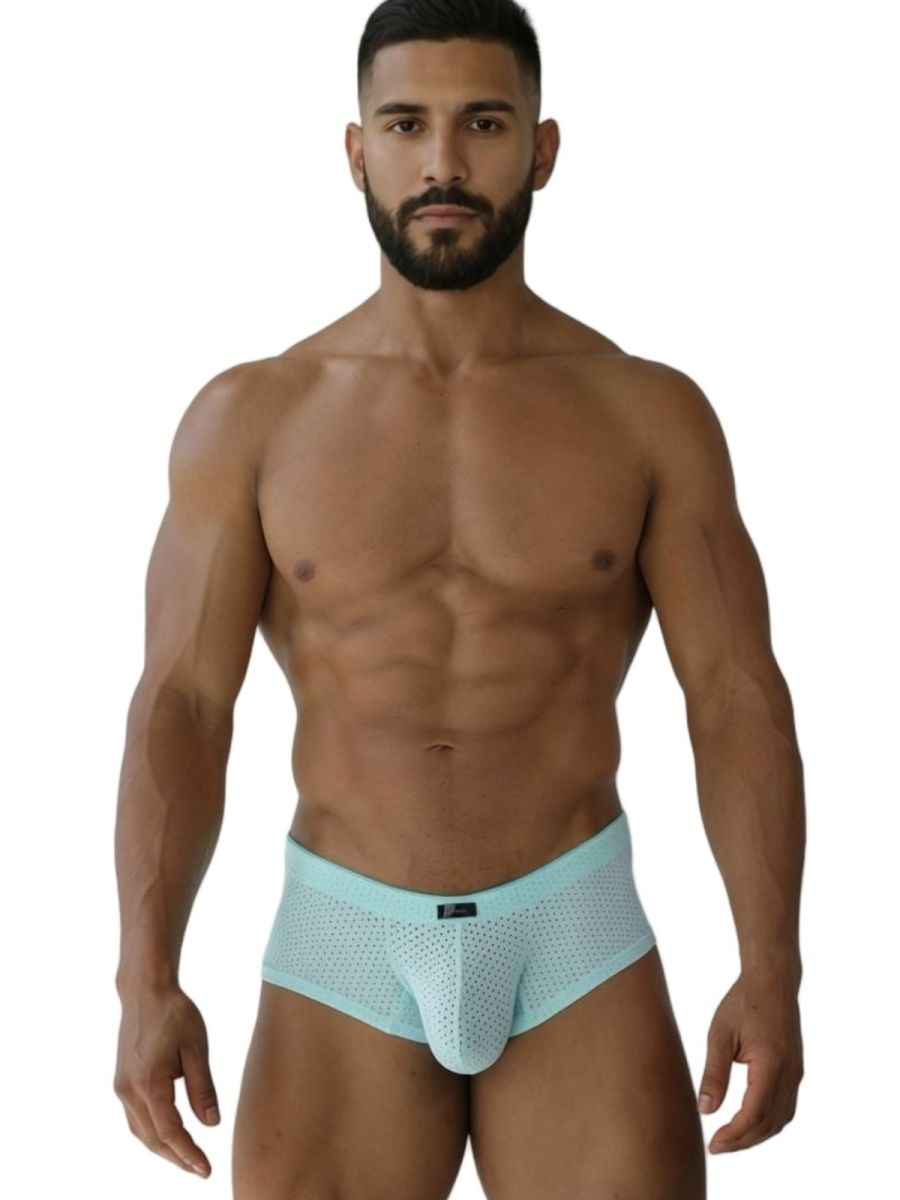 Xtremen 91269 Mens Sleek V-Cut Performance Mesh Briefs Seawater