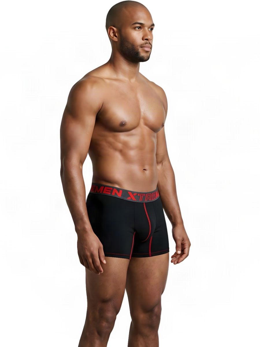 Xtremen 91271 Mens Microfiber Ultimatee Comfort & Athletic Style Boxer Briefs Black