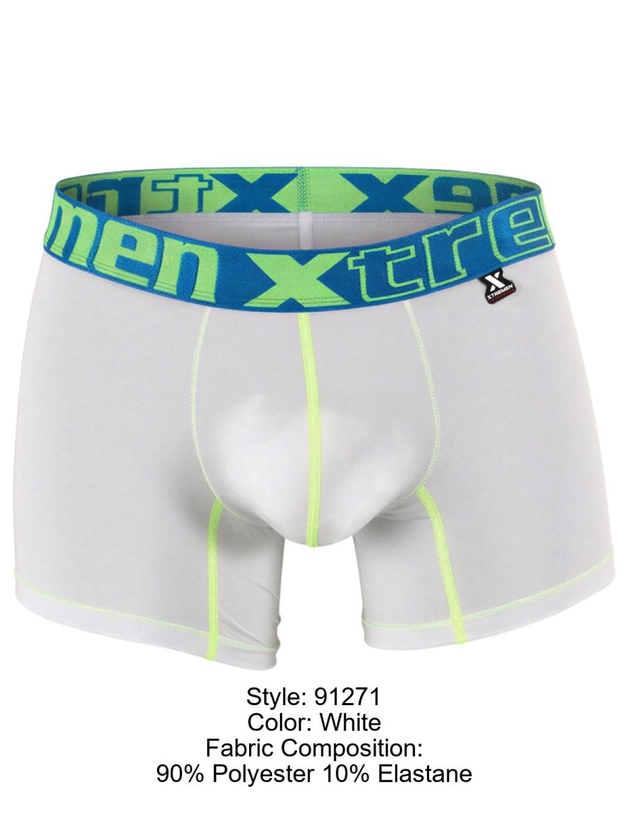 Xtremen 91271 Mens Microfiber Ultimatee Comfort & Athletic Style Boxer Briefs White
