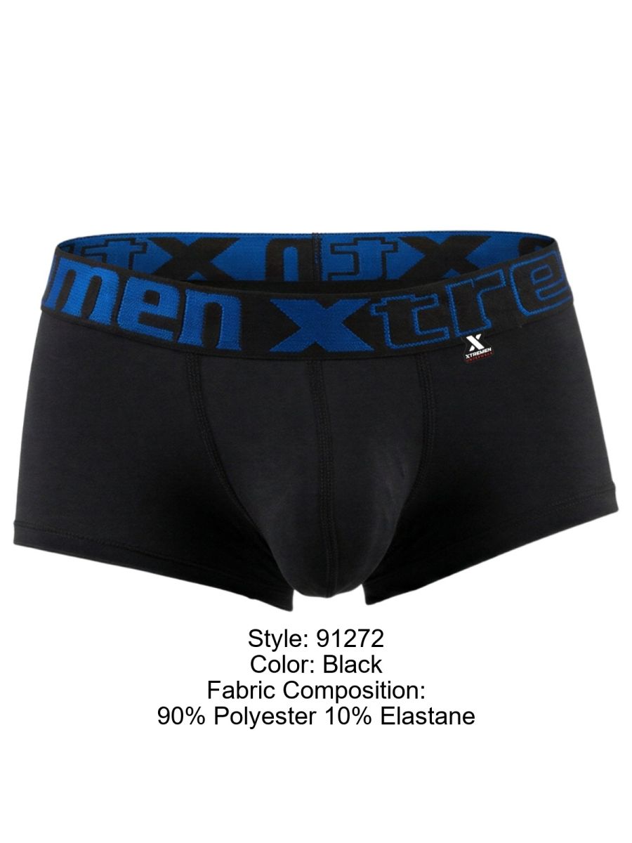 Xtremen 91272 Mens Microfiber Daily Essentials Trunks Black
