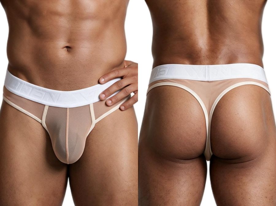 Xtremen 91278 Mens Microfiber Mesh Breathing Support Thongs Brown