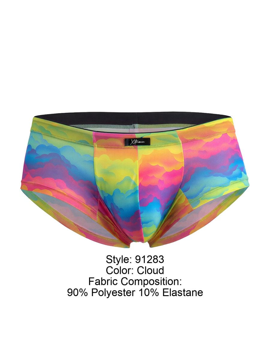 Xtremen 91283 Ultimate Low-Rise Rainbow Printed Briefs Cloud