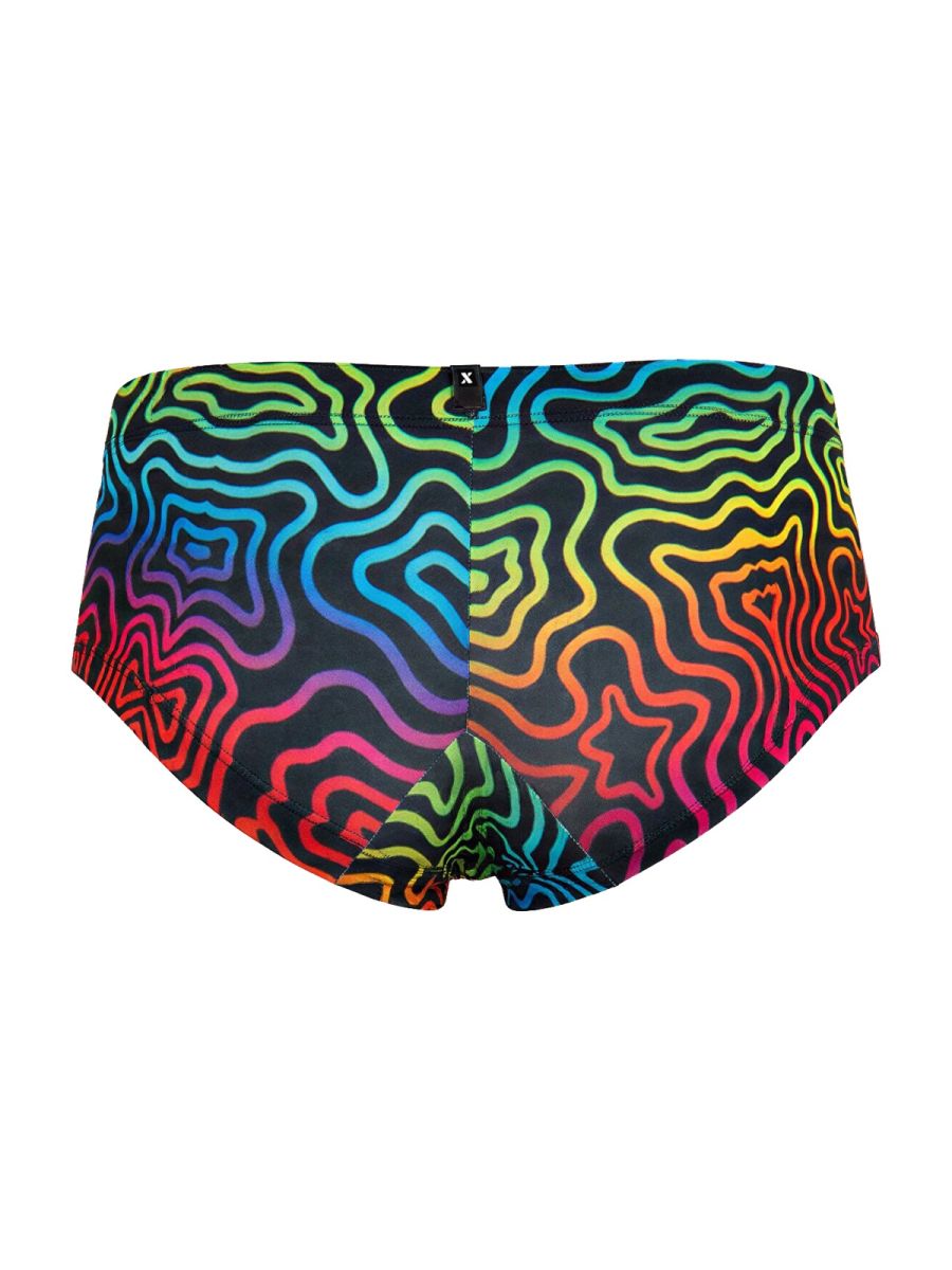 Xtremen 91283 Ultimate Low-Rise Rainbow Printed Briefs Labyrinth