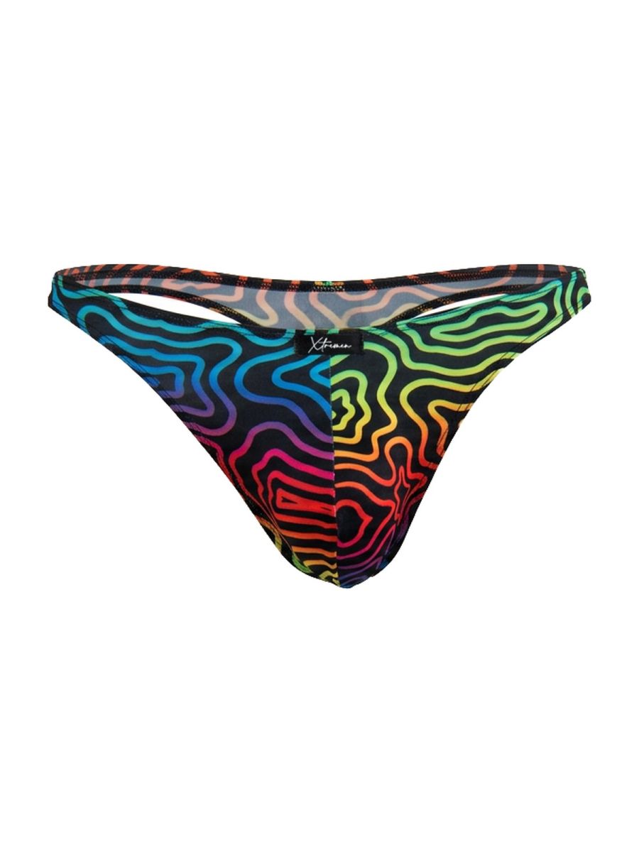 Xtremen 91284 Ultimate Rainbow Expression Men's Thong Labyrinth