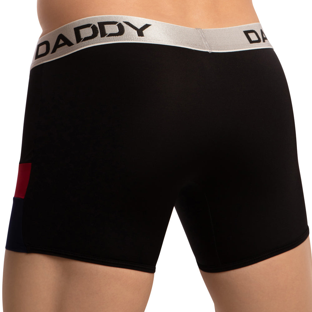 Daddy DDG014 Mens Pouch Enhancer Underwear Boxer Brief Trunk Black Plus  Sizes
