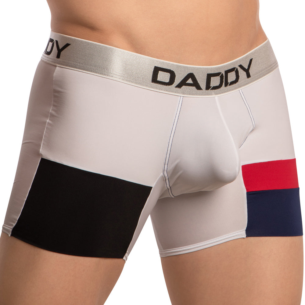 Daddy DDG018 Full Length Comfy Boxer Trunk Mens Underwear White Plus Sizes