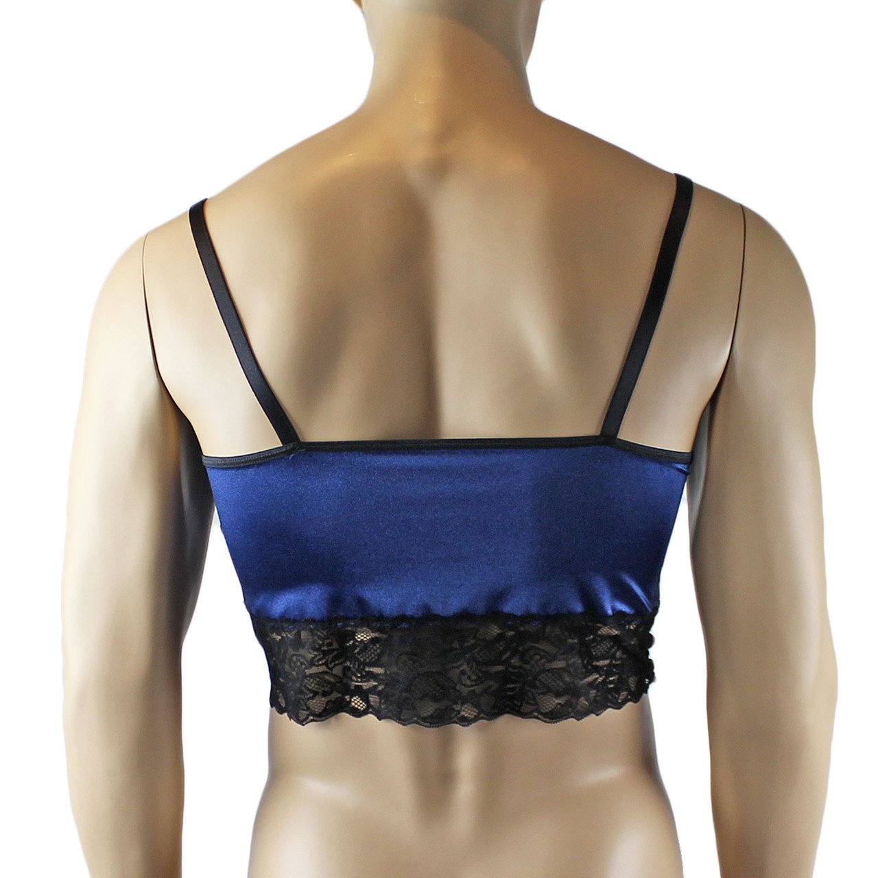 Mens Glamour Camisole Top with High Waist Thong- Sizes up to 3XL (navy and other colours)