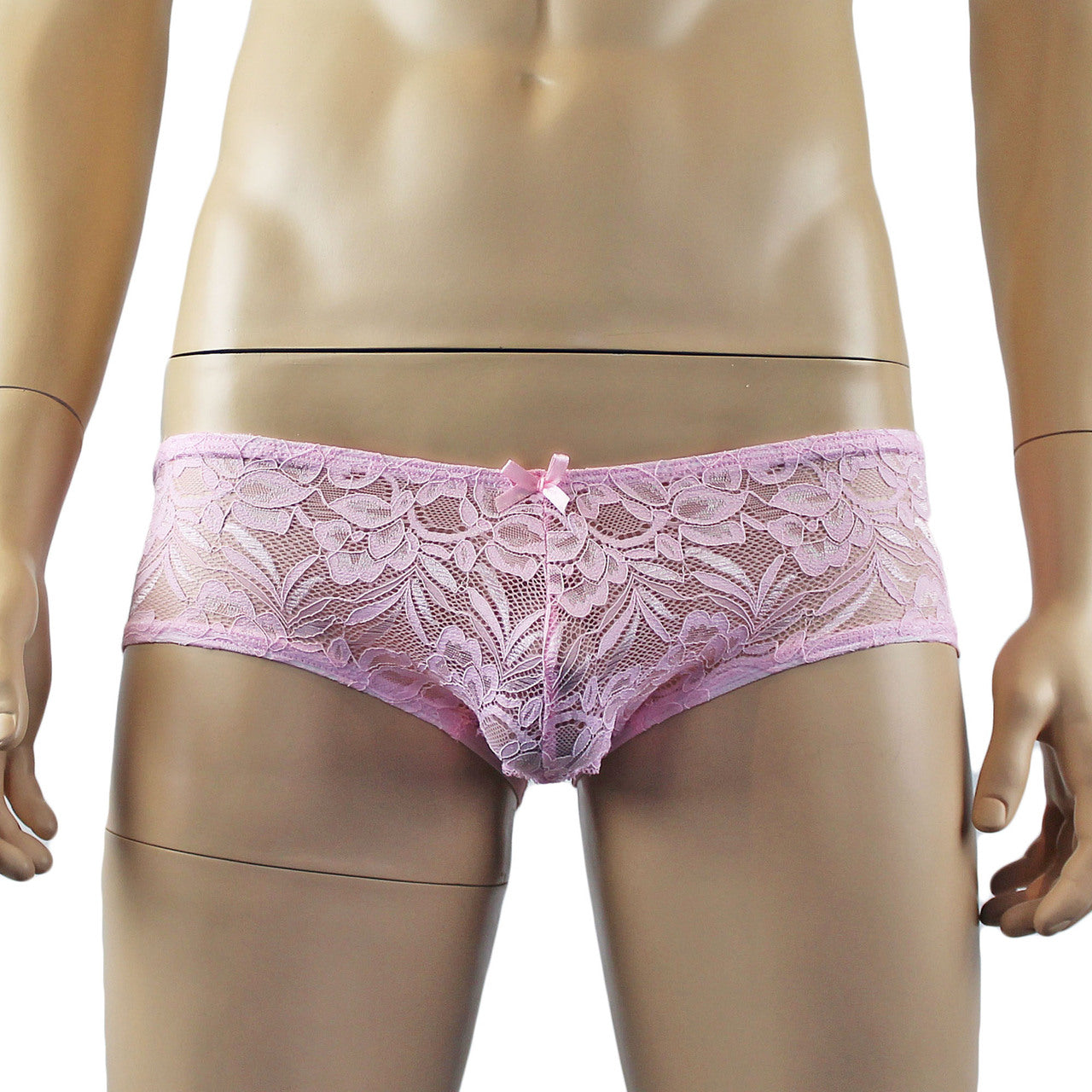 Mens Kristy Lingerie Lace Bra Top BR04 Boxer Briefs Light Pink