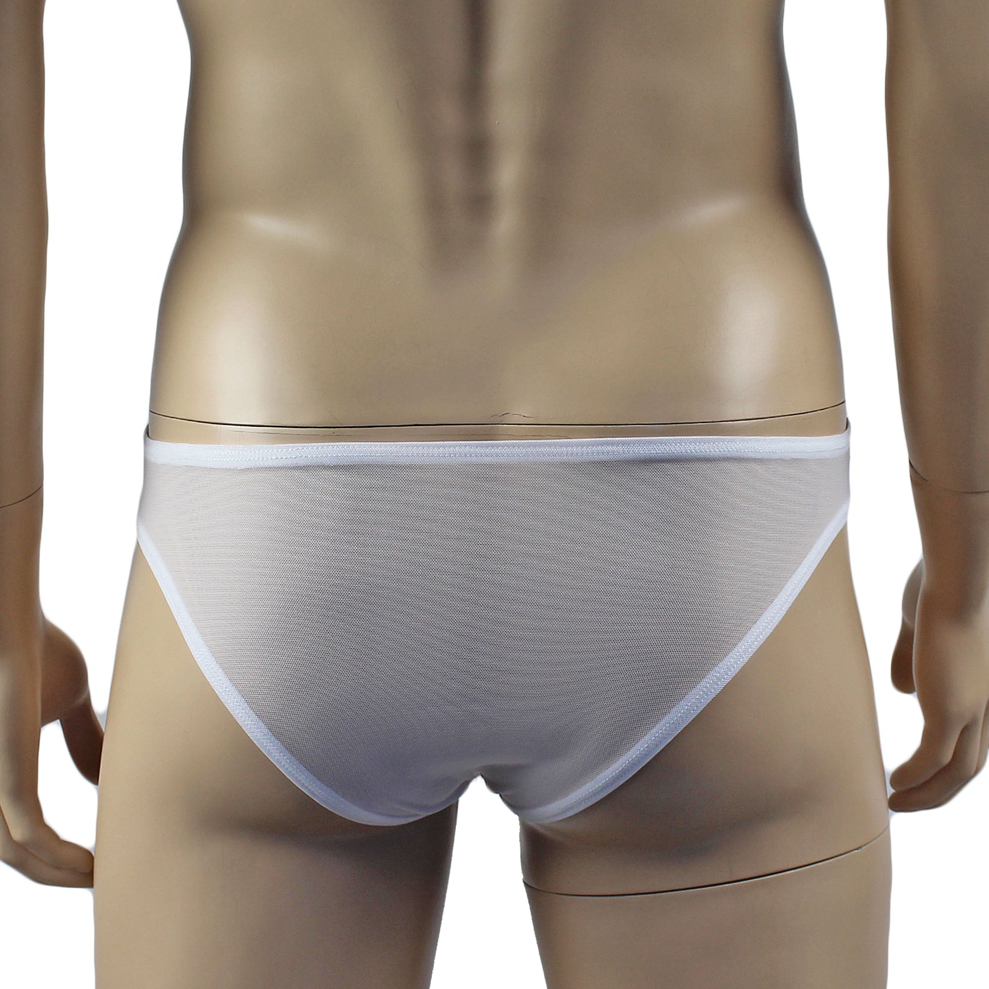 Mens Kristy Lace & Mesh Bra Top BR02L and Bikini Brief White