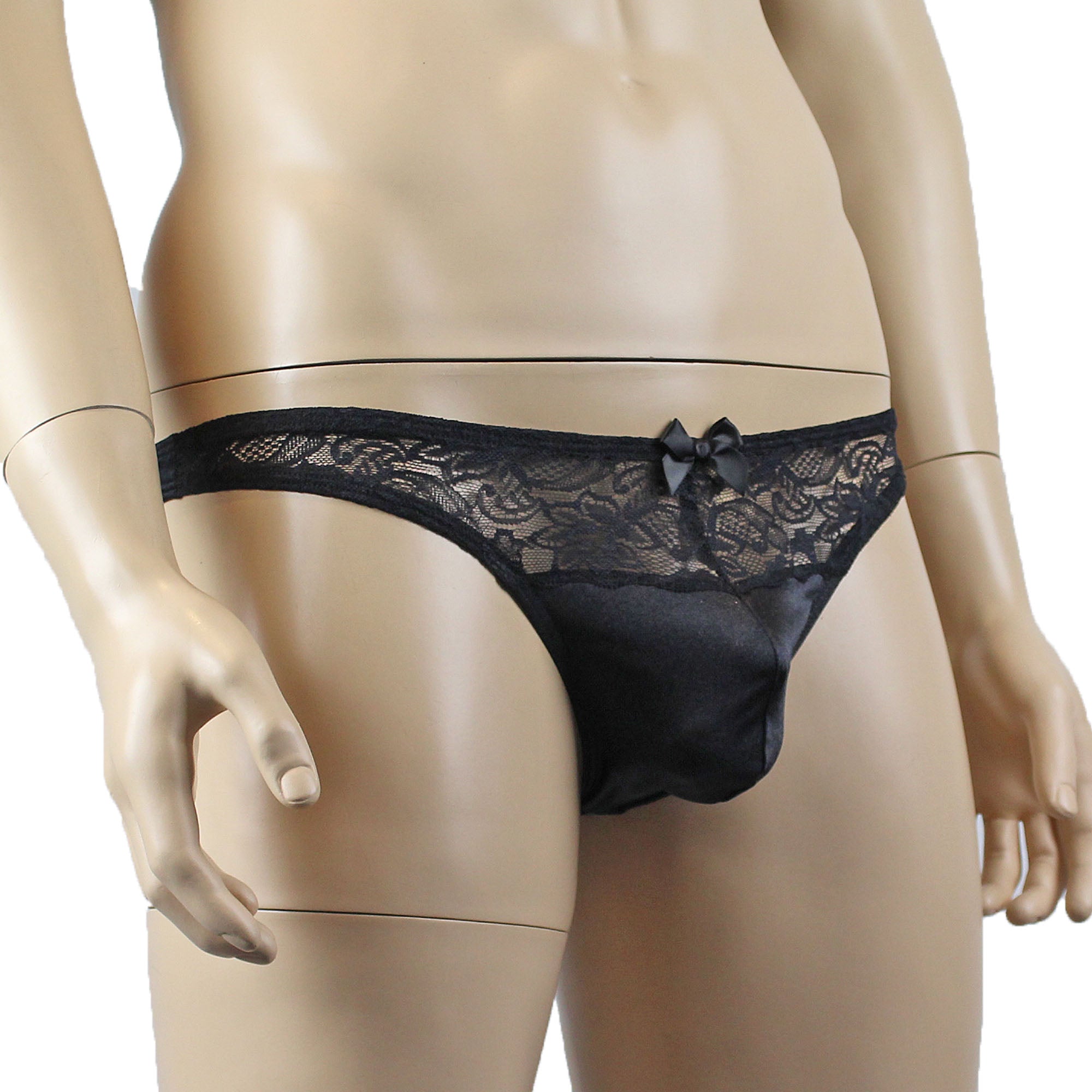 Male Romance Stretch Spandex G string Thong & Garterbelt Black or White