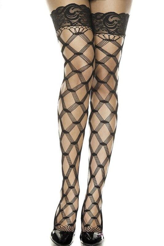 Fence net outlet thigh highs