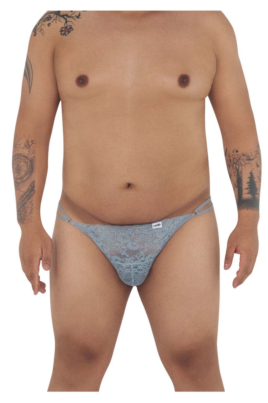 CandyMan 99421X Lace G-String Thongs Gray Plus Sizes