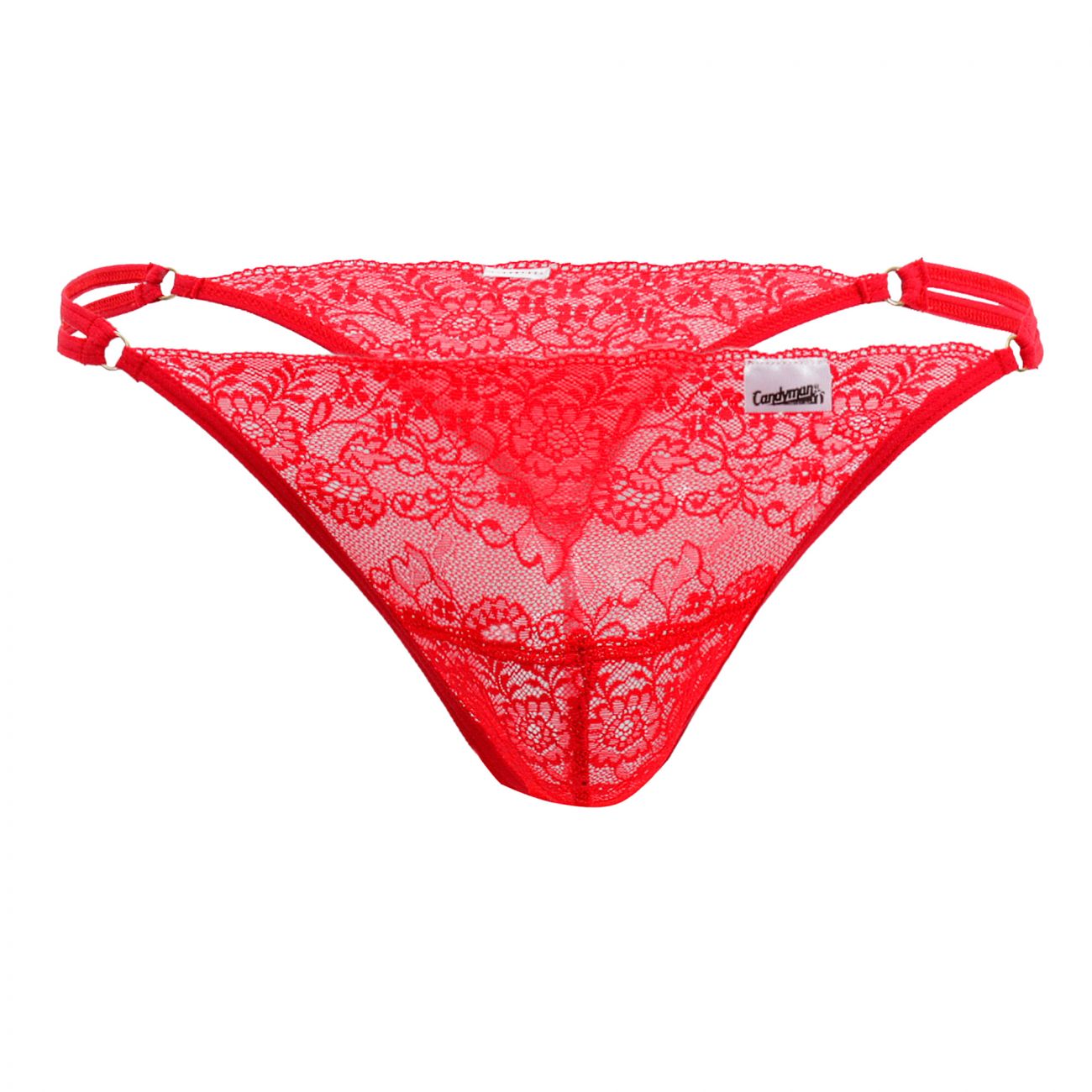 CandyMan 99421X Lace G-String Thongs Red Plus Sizes