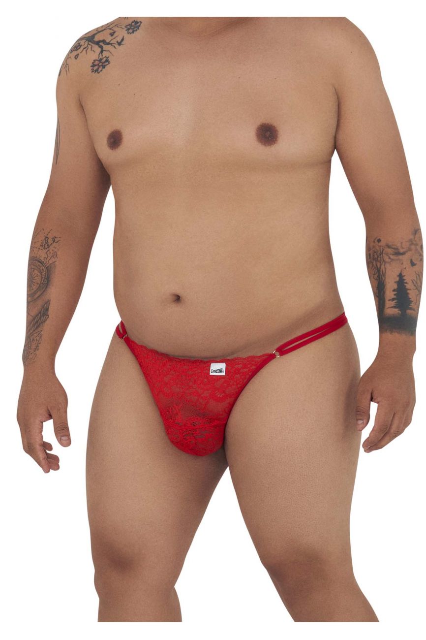 CandyMan 99421X Lace G-String Thongs Red Plus Sizes