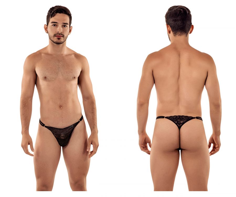 JCSTK - CandyMan 99421 Lace G-String Thongs Black