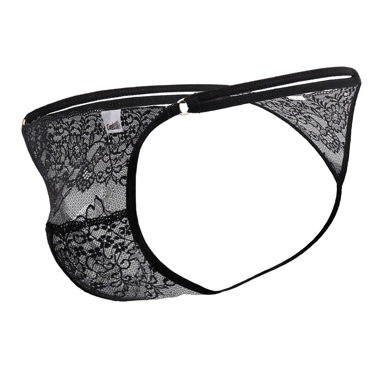 JCSTK - CandyMan 99421 Lace G-String Thongs Black