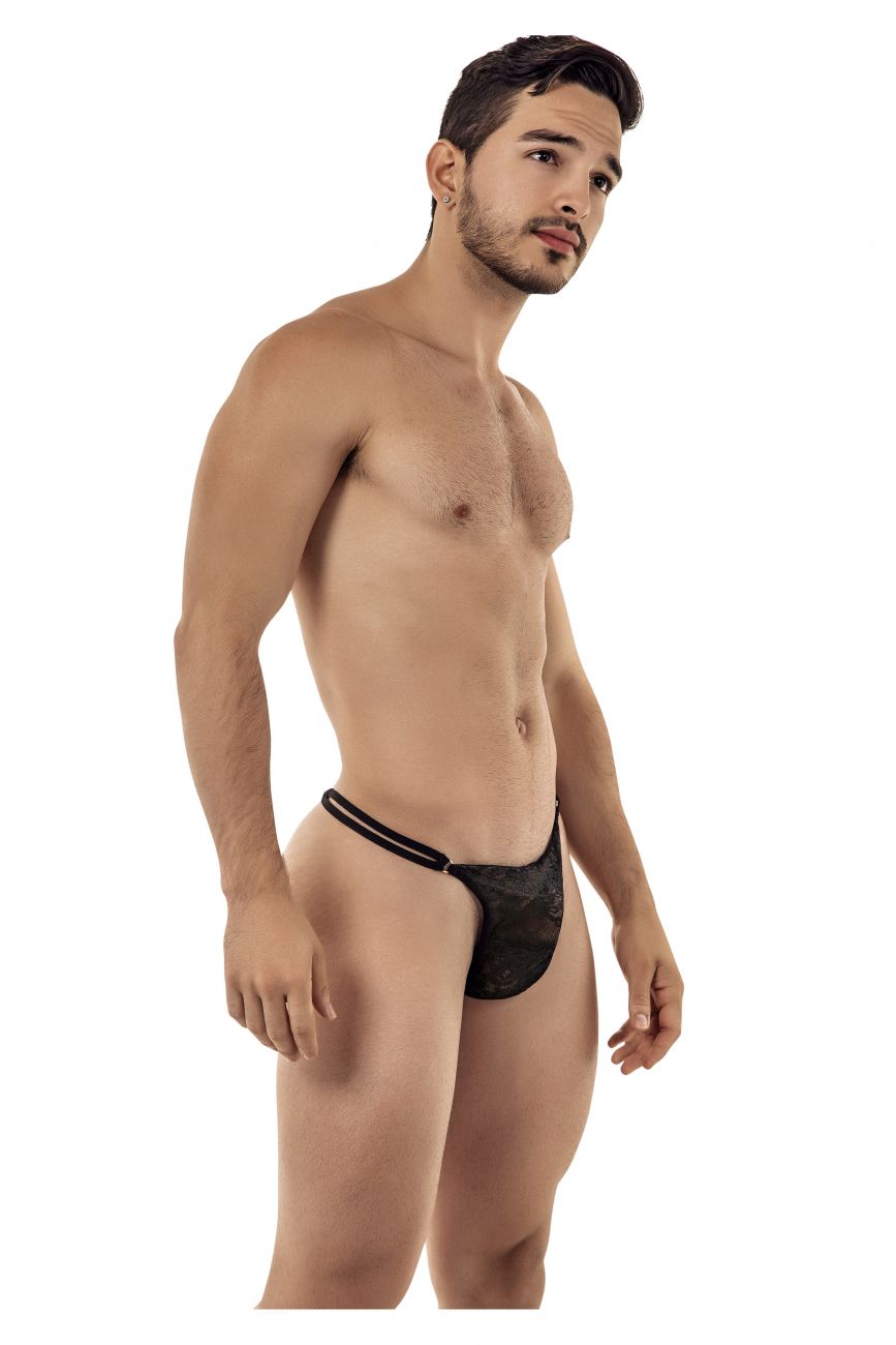 JCSTK - CandyMan 99421 Lace G-String Thongs Black