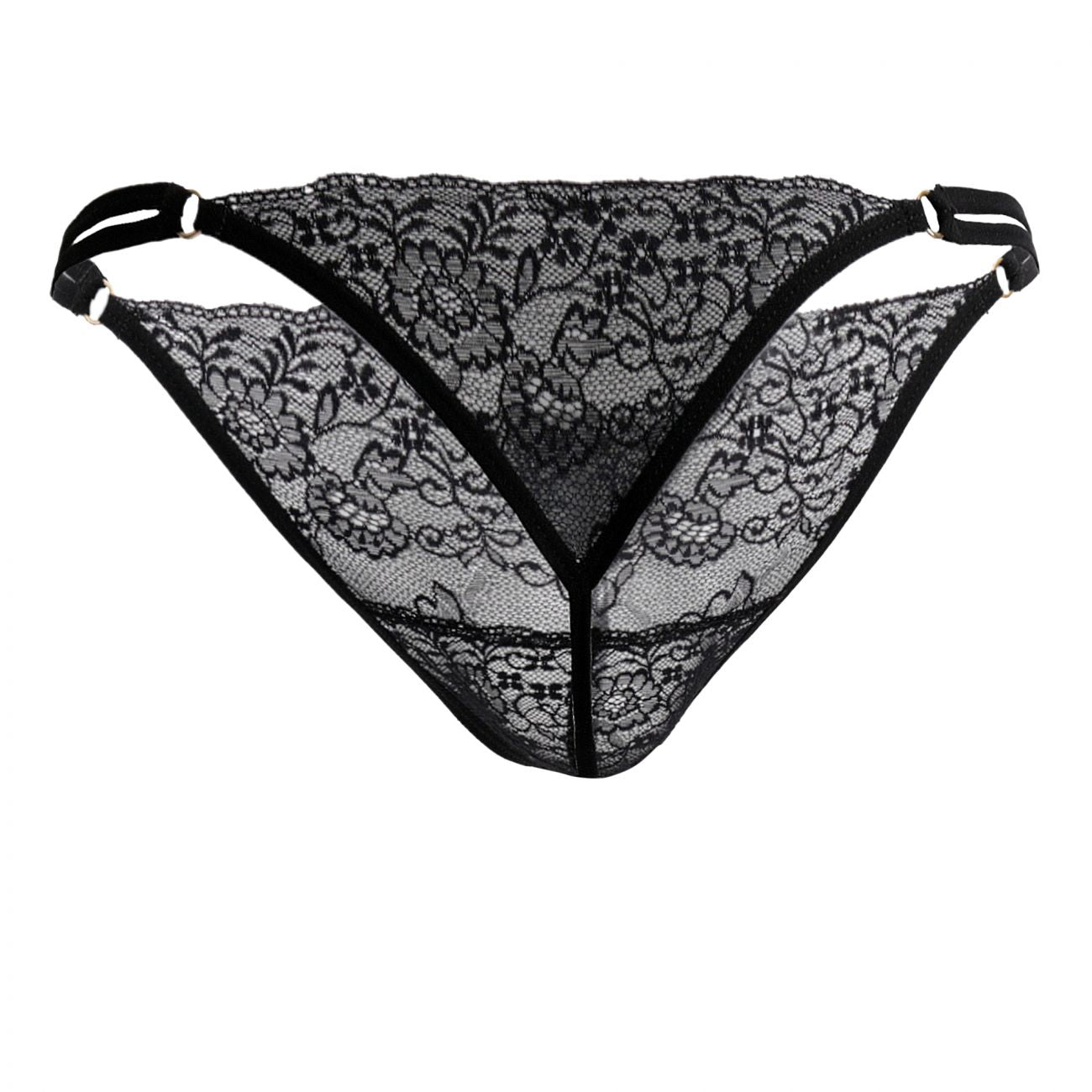 JCSTK - CandyMan 99421 Lace G-String Thongs Black