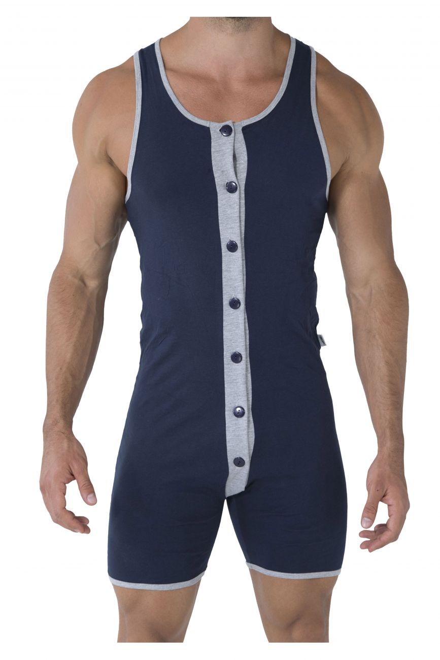 CandyMan 99475 Buttoned Bodysuit Navy