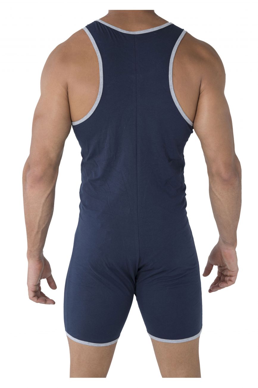 CandyMan 99475 Buttoned Bodysuit Navy