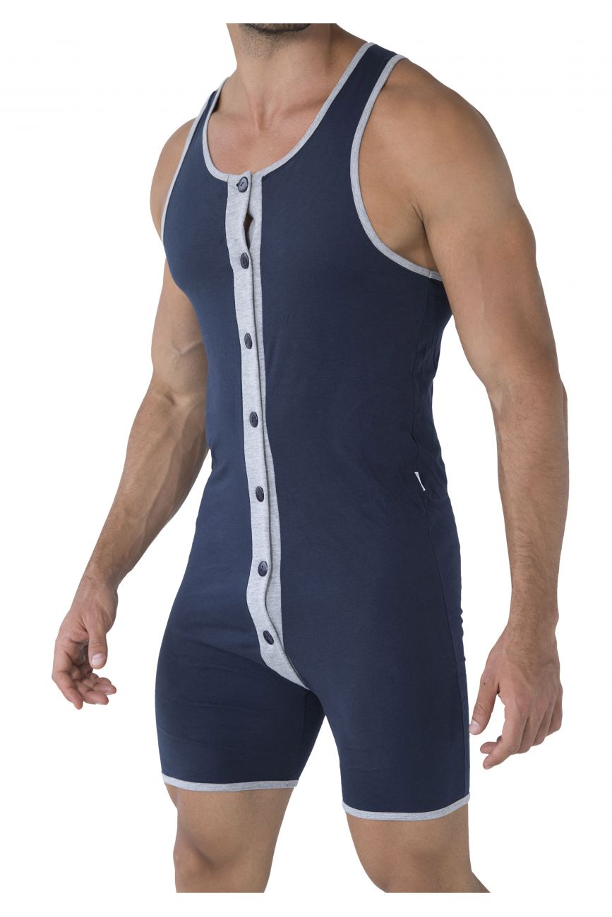 CandyMan 99475 Buttoned Bodysuit Navy