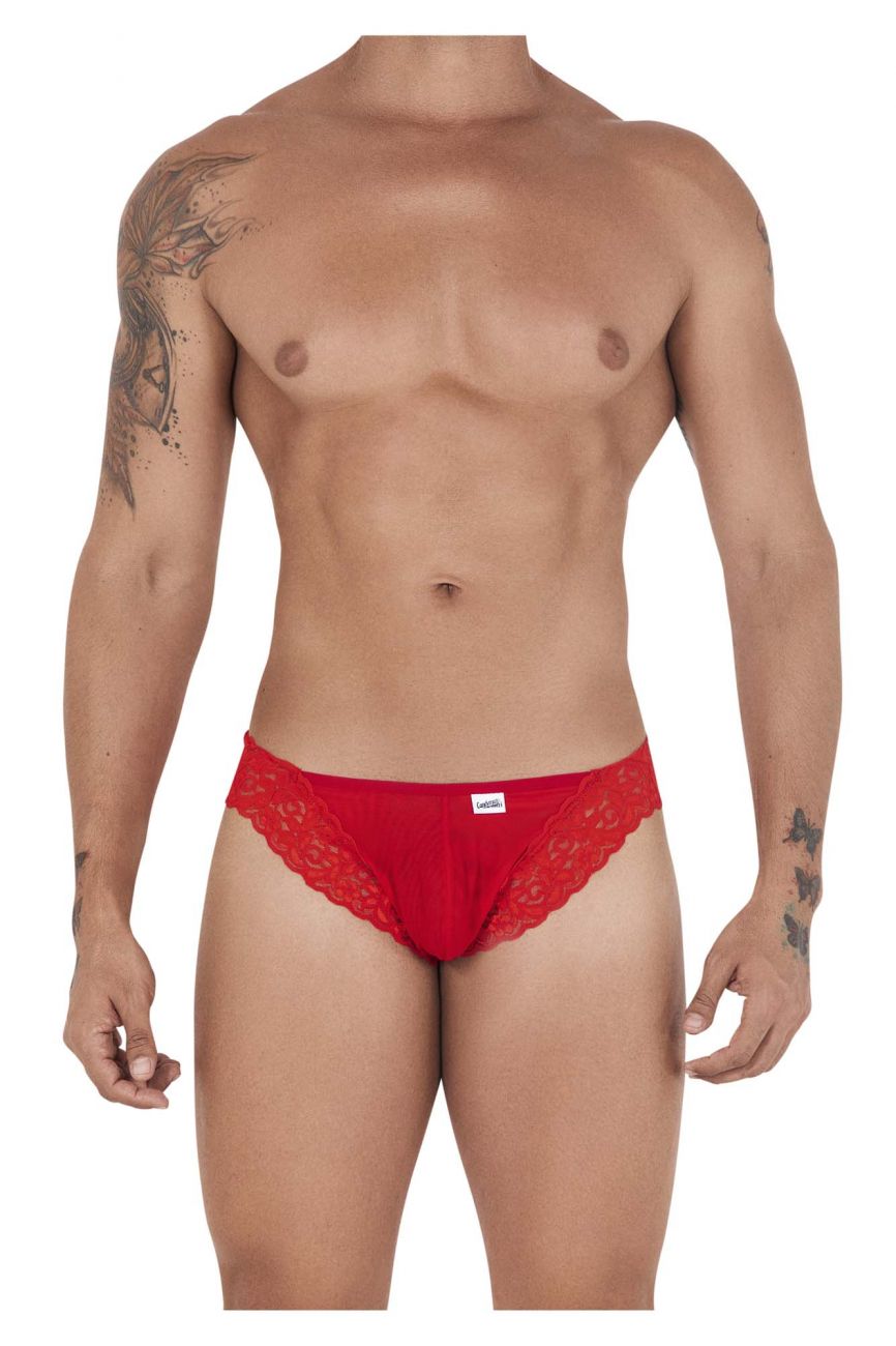 JCSTK - CandyMan 99506 Mesh-Lace Thongs Red