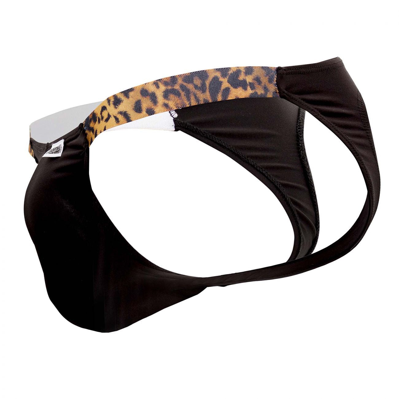 CandyMan 99536X Bikini Jockstrap Black Animal Print Plus Sizes