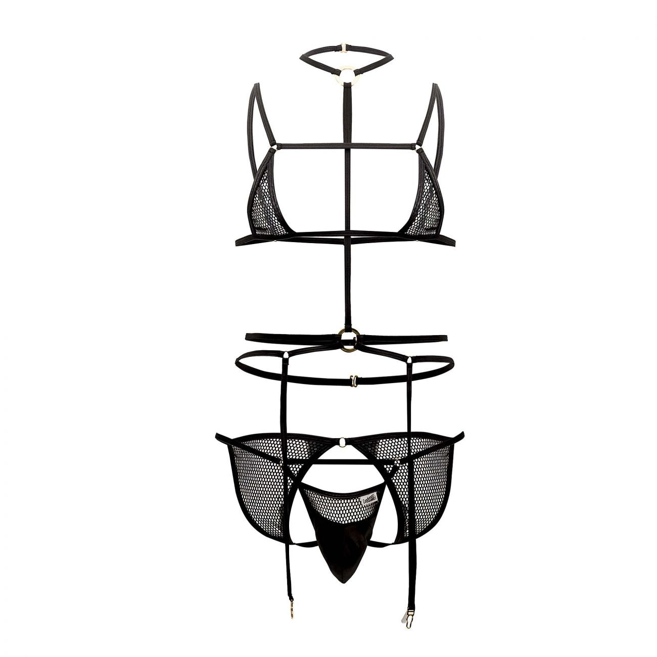 CandyMan 99544 Garter Bodysuit Black