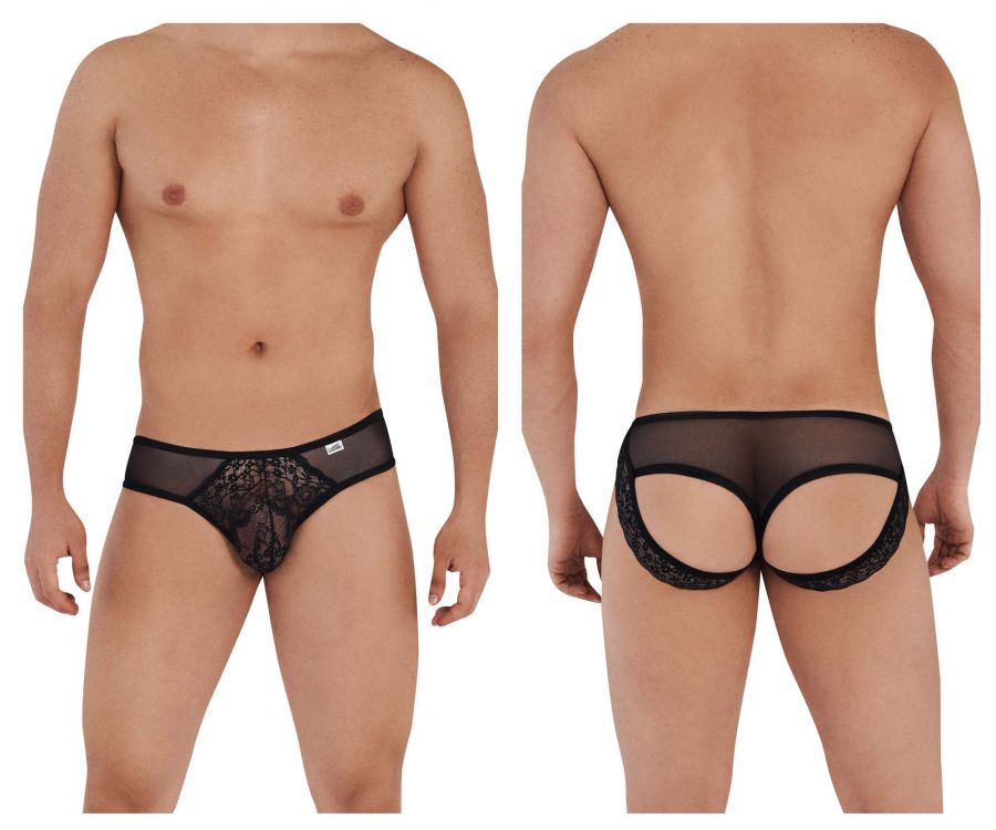 CandyMan 99565 Mesh-Lace Thongs Black