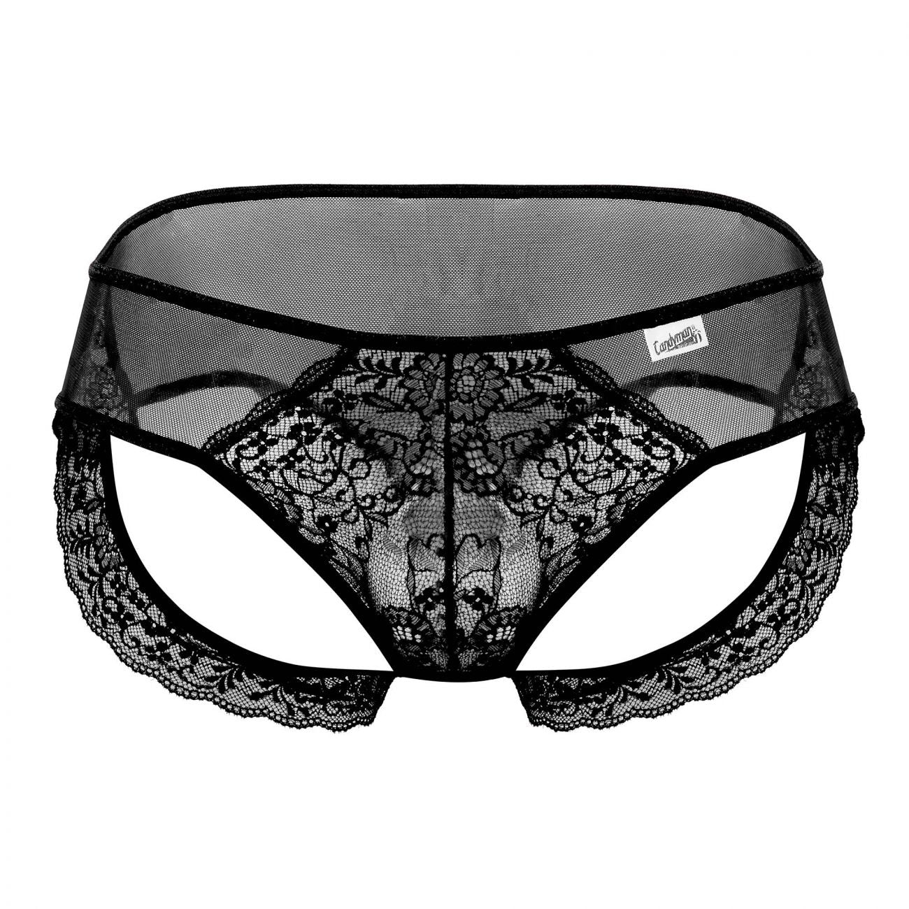 CandyMan 99565 Mesh-Lace Thongs Black