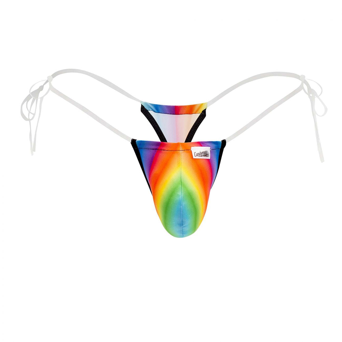 CandyMan 99571X Invisible Strap Micro G-String Rainbow Print Plus Sizes