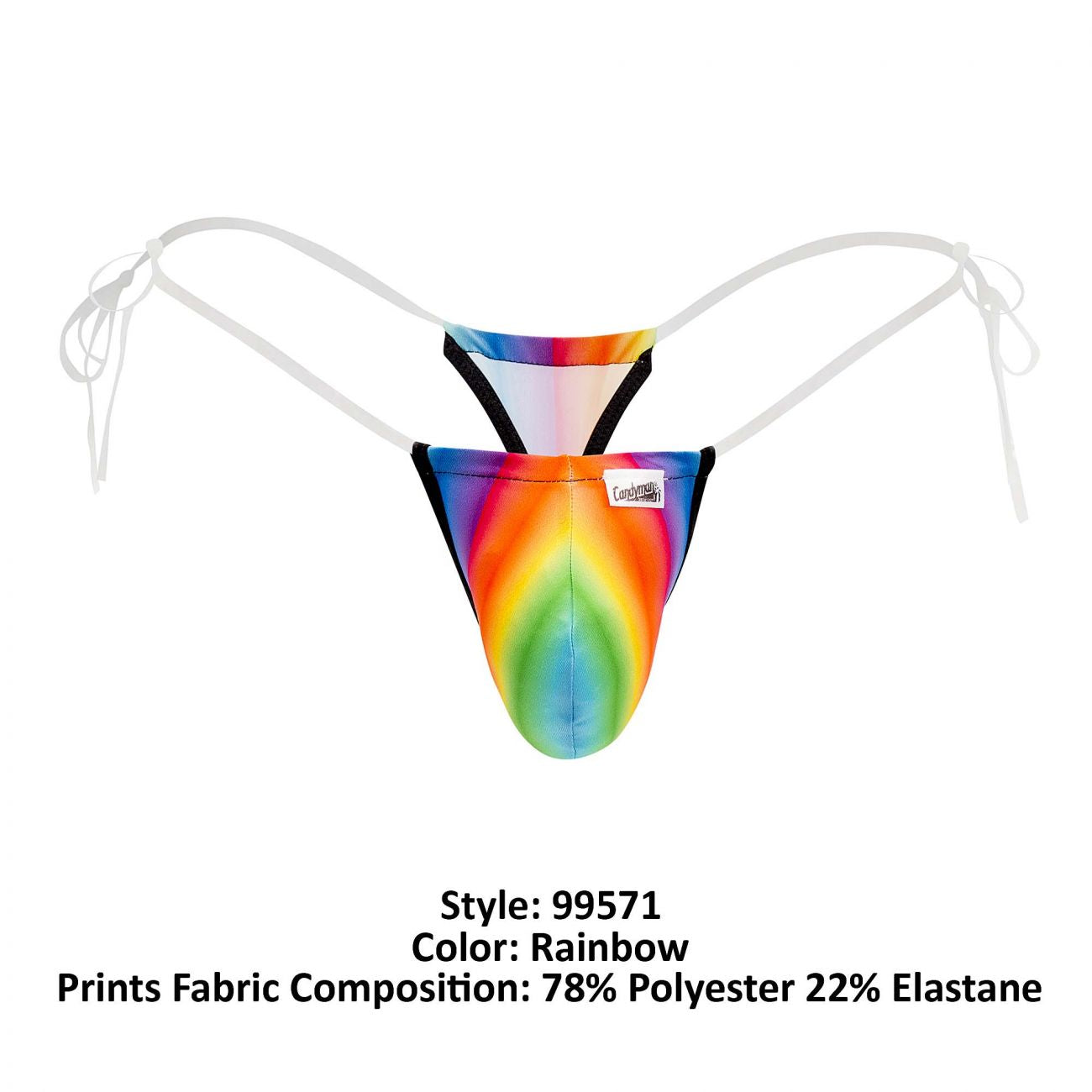 CandyMan 99571 Invisible Strap Micro G-String Rainbow Print